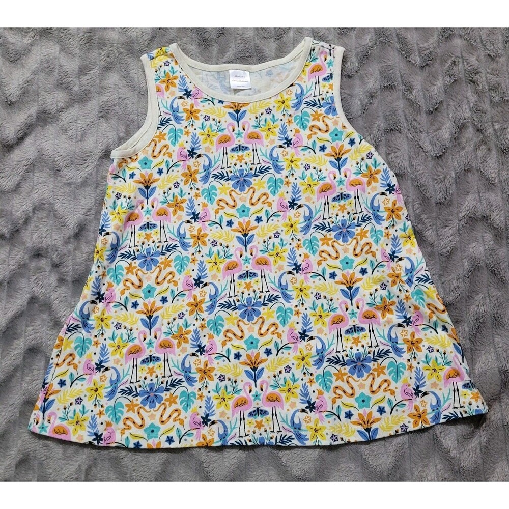 Hanna Andersson Girls Size 140 US 10 Flamingo Bird Tropical Tank Top